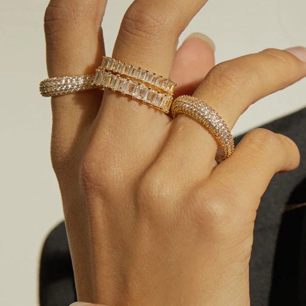 Luv Aj Emerald Ballier Ring- Gold